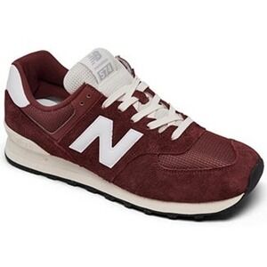 NEW BALANCE 574 Mens Size 11 Casual Sneakers Burgundy Suede Shoes Streetwear‎